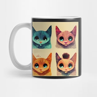 Cute Cat pattern 41 regular grid Mug